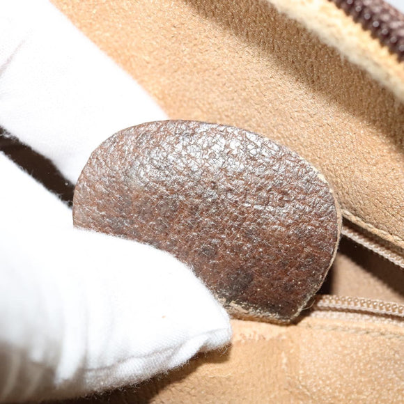 GUCCI GG Supreme Shoulder Bag PVC Beige Gold Auth 128434