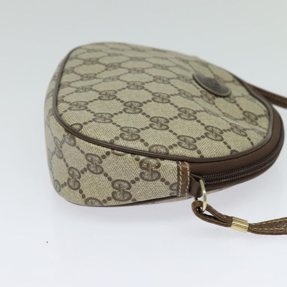 GUCCI GG Supreme Shoulder Bag PVC Beige Gold Auth 128434