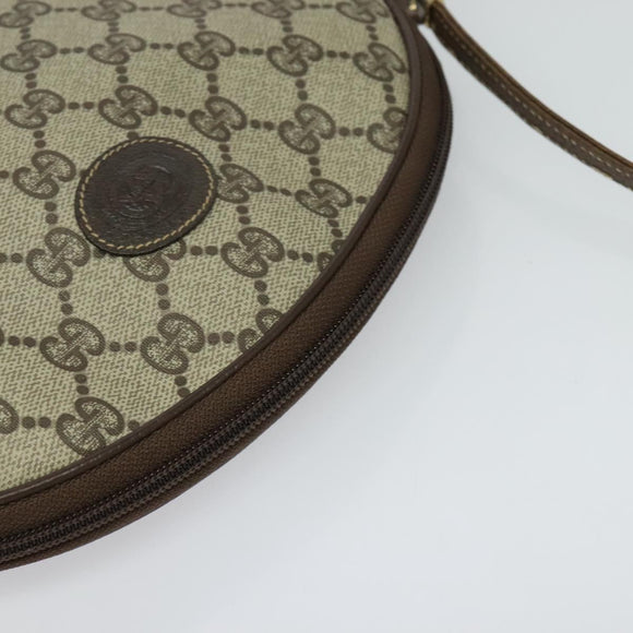 GUCCI GG Supreme Shoulder Bag PVC Beige Gold Auth 128434