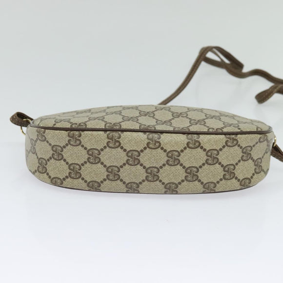 GUCCI GG Supreme Shoulder Bag PVC Beige Gold Auth 128434