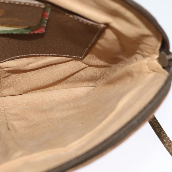 GUCCI GG Supreme Web Sherry Line Shoulder Bag PVC Beige 98 02 047 Auth 128437