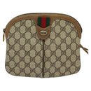 GUCCI GG Supreme Web Sherry Line Shoulder Bag PVC Beige 98 02 047 Auth 128437-2