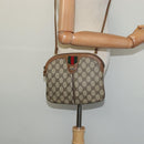 GUCCI GG Supreme Web Sherry Line Shoulder Bag PVC Beige 98 02 047 Auth 128437-21