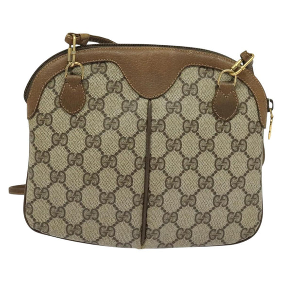 GUCCI GG Supreme Web Sherry Line Shoulder Bag PVC Beige 98 02 047 Auth 128437