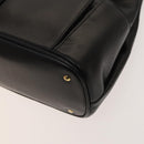 CELINE Shoulder Bag Leather Black Gold Auth 128438-9