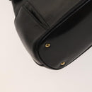 CELINE Shoulder Bag Leather Black Gold Auth 128438-14