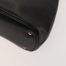 CELINE Shoulder Bag Leather Black Gold Auth 128438-15