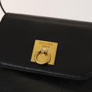 CELINE Shoulder Bag Leather Black Gold Auth 128438-17