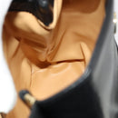 CELINE Shoulder Bag Leather Black Gold Auth 128438-19