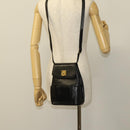 CELINE Shoulder Bag Leather Black Gold Auth 128438-22