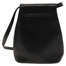 CELINE Shoulder Bag Leather Black Gold Auth 128438-2