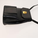 CELINE Shoulder Bag Leather Black Gold Auth 128438-3