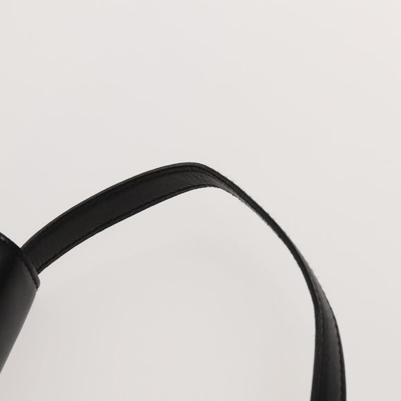 CELINE Shoulder Bag Leather Black Gold Auth 128438