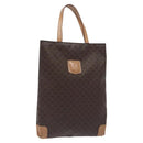 CELINE Macadam Canvas Hand Bag PVC Leather Brown Gold Auth 128439-1