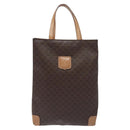 CELINE Macadam Canvas Hand Bag PVC Leather Brown Gold Auth 128439-13