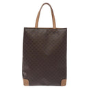 CELINE Macadam Canvas Hand Bag PVC Leather Brown Gold Auth 128439-2