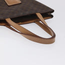 CELINE Macadam Canvas Hand Bag PVC Leather Brown Gold Auth 128439-7