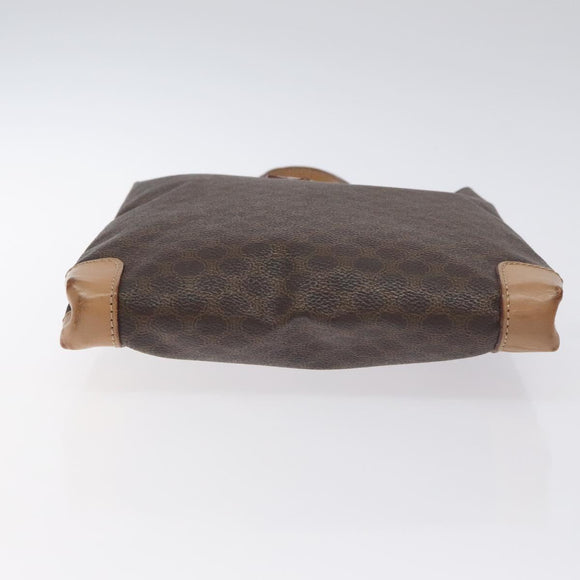 CELINE Macadam Canvas Hand Bag PVC Leather Brown Gold Auth 128439