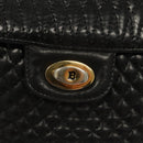 BALLY Chain Shoulder Bag Leather Black Gold Auth 128440-17