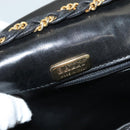 BALLY Chain Shoulder Bag Leather Black Gold Auth 128440-18