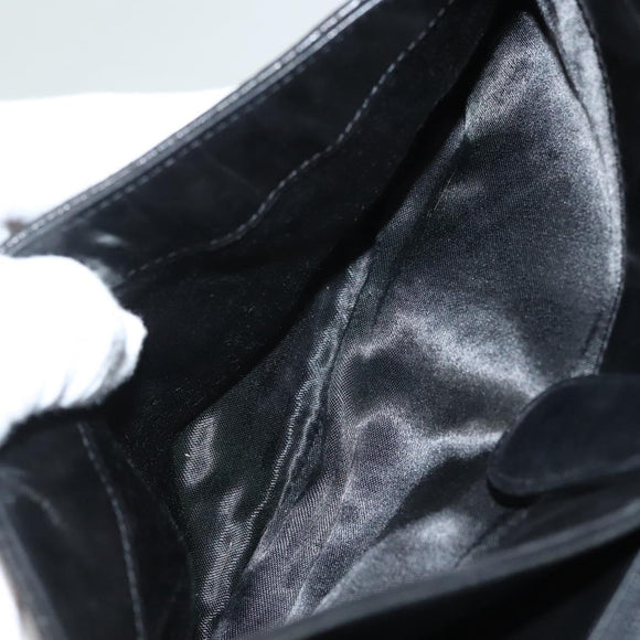 BALLY Chain Shoulder Bag Leather Black Gold Auth 128440