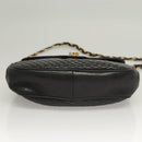 BALLY Chain Shoulder Bag Leather Black Gold Auth 128440-5