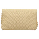 BALLY Chain Shoulder Bag Leather Beige Gold Auth 128441-2