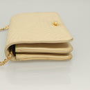 BALLY Chain Shoulder Bag Leather Beige Gold Auth 128441-4