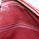 CHANEL Matelasse Chain Shoulder Bag Lamb Skin Red Gold CC Auth 128443-18