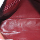CHANEL Matelasse Chain Shoulder Bag Lamb Skin Red Gold CC Auth 128443-10