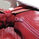 CHANEL Matelasse Chain Shoulder Bag Lamb Skin Red Gold CC Auth 128443-21