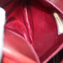CHANEL Matelasse Chain Shoulder Bag Lamb Skin Red Gold CC Auth 128443-22