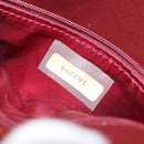 CHANEL Matelasse Chain Shoulder Bag Lamb Skin Red Gold CC Auth 128443-11