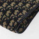 Christian Dior Trotter Canvas Shoulder Bag Navy Gold Auth 128445-15