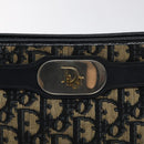 Christian Dior Trotter Canvas Shoulder Bag Navy Gold Auth 128445-17