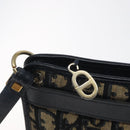 Christian Dior Trotter Canvas Shoulder Bag Navy Gold Auth 128445-10