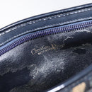 Christian Dior Trotter Canvas Shoulder Bag Navy Gold Auth 128445-11