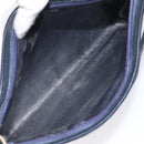 Christian Dior Trotter Canvas Shoulder Bag Navy Gold Auth 128445-12