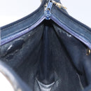 Christian Dior Trotter Canvas Shoulder Bag Navy Gold Auth 128445-18