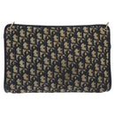 Christian Dior Trotter Canvas Shoulder Bag Navy Gold Auth 128445-2
