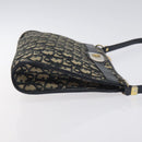 Christian Dior Trotter Canvas Shoulder Bag Navy Gold Auth 128445-3
