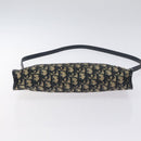 Christian Dior Trotter Canvas Shoulder Bag Navy Gold Auth 128445-5