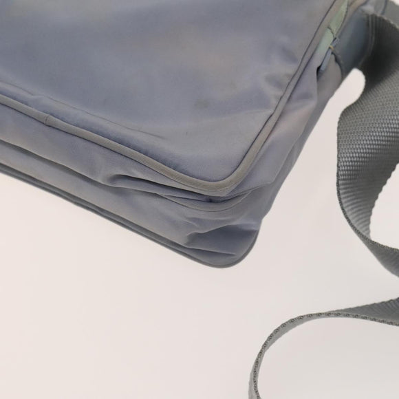 PRADA Shoulder Bag Nylon Light Blue Silver Auth 128446