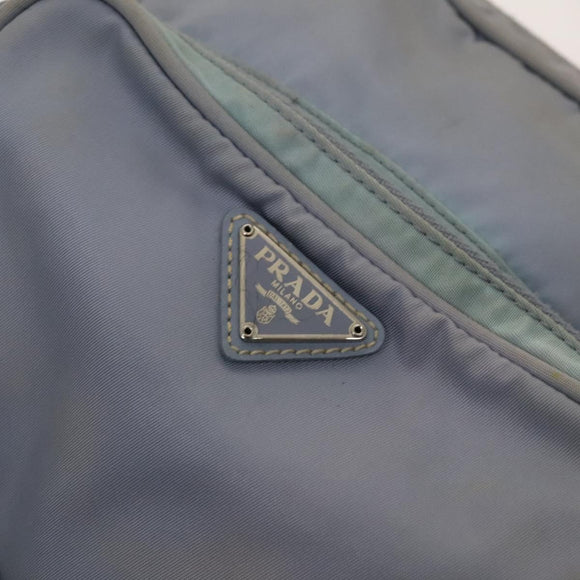 PRADA Shoulder Bag Nylon Light Blue Silver Auth 128446