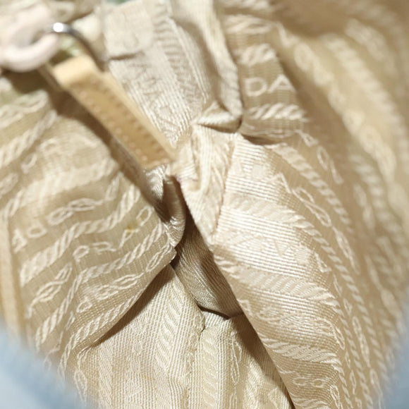 PRADA Shoulder Bag Nylon Light Blue Silver Auth 128446