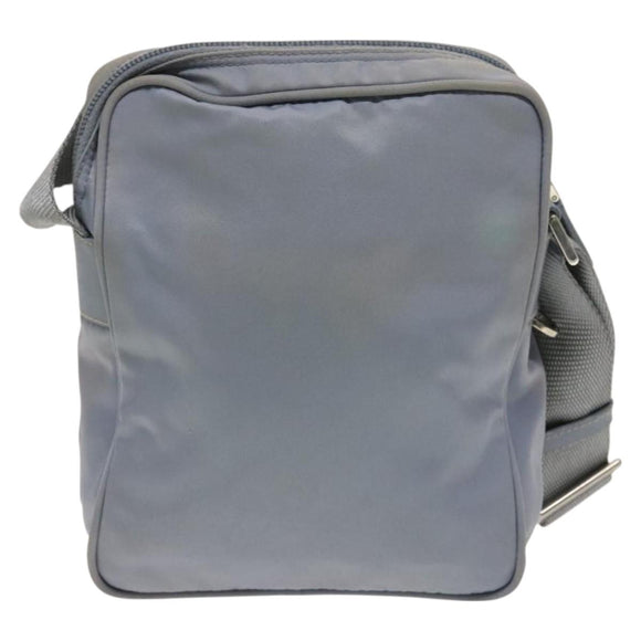PRADA Shoulder Bag Nylon Light Blue Silver Auth 128446