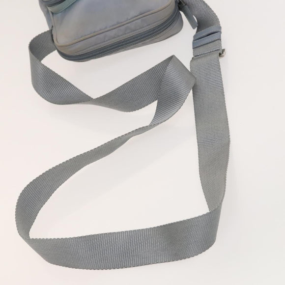 PRADA Shoulder Bag Nylon Light Blue Silver Auth 128446