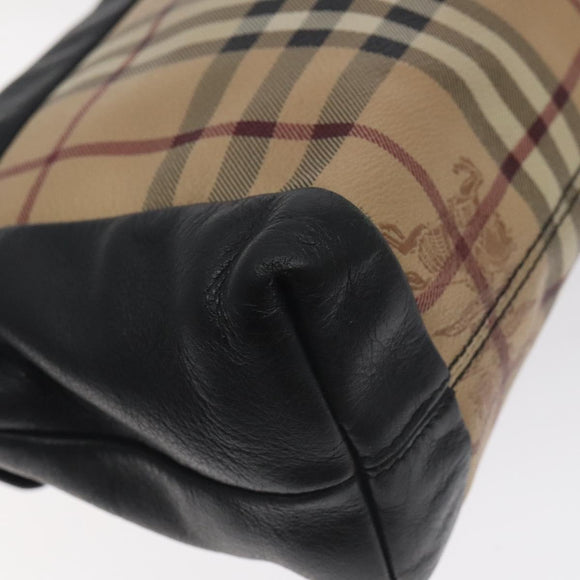 BURBERRY Nova Check Shoulder Bag PVC Beige Auth 128447
