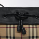 BURBERRY Nova Check Shoulder Bag PVC Beige Auth 128447-17