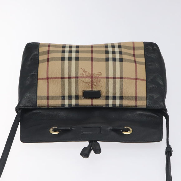 BURBERRY Nova Check Shoulder Bag PVC Beige Auth 128447